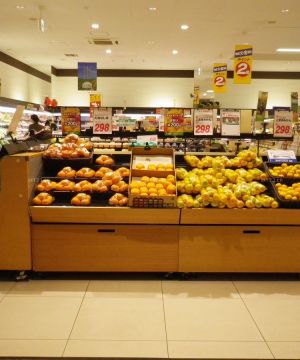 蔬果超市米白色地砖装修效果图片
