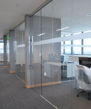 最新办公室室内玻璃隔断效果图片
