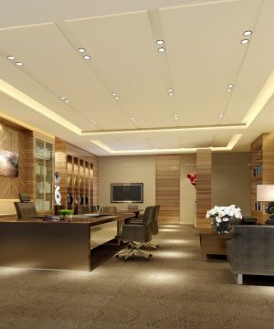 老总办公室背景墙设计装修图