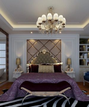 60平米小户型两室简欧卧室装修效果图片