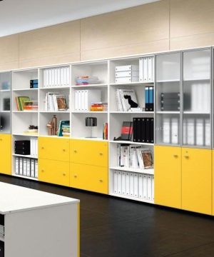 现代办公室书柜装饰设计实景图