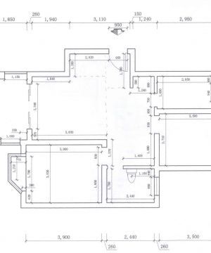 60平别墅家装两室一厅户型图