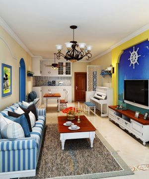 地中海80-90平方小户型客厅装修效果图片