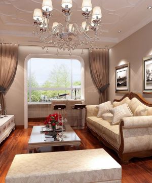 欧式新古典风格交换空间50平小户型客厅图片