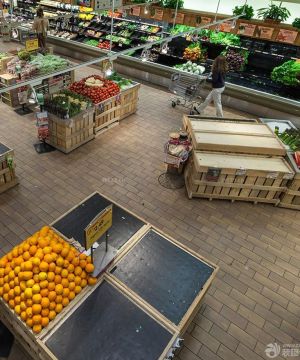 复古果蔬超市石材地面装修效果图片