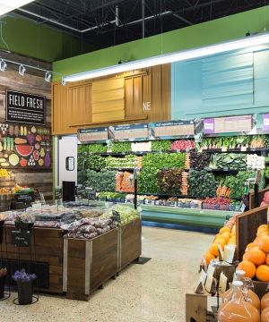 果蔬超市个性背景墙设计装修效果图