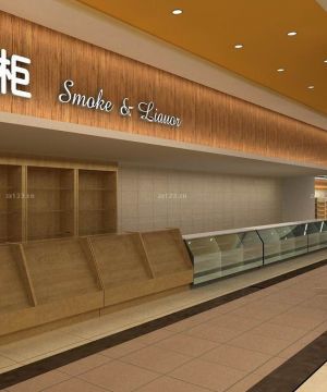 简约烟酒超市产品展示柜装修效果图