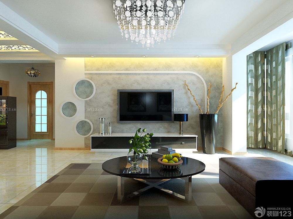 现代风格客厅电视背景墙设计装修图片欣赏