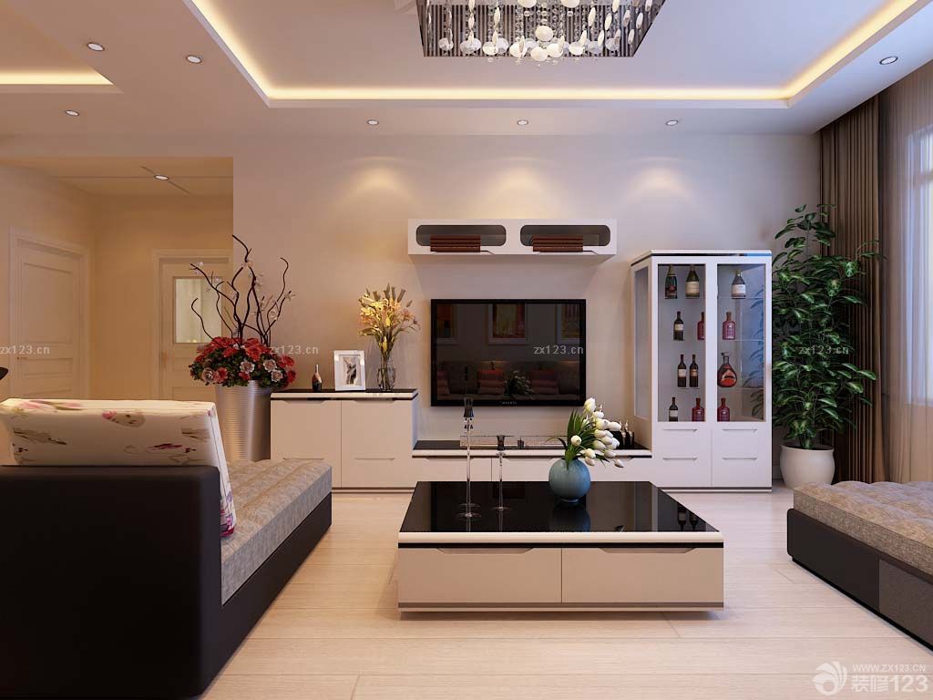 现代简约风格装修图片 客厅装修图片