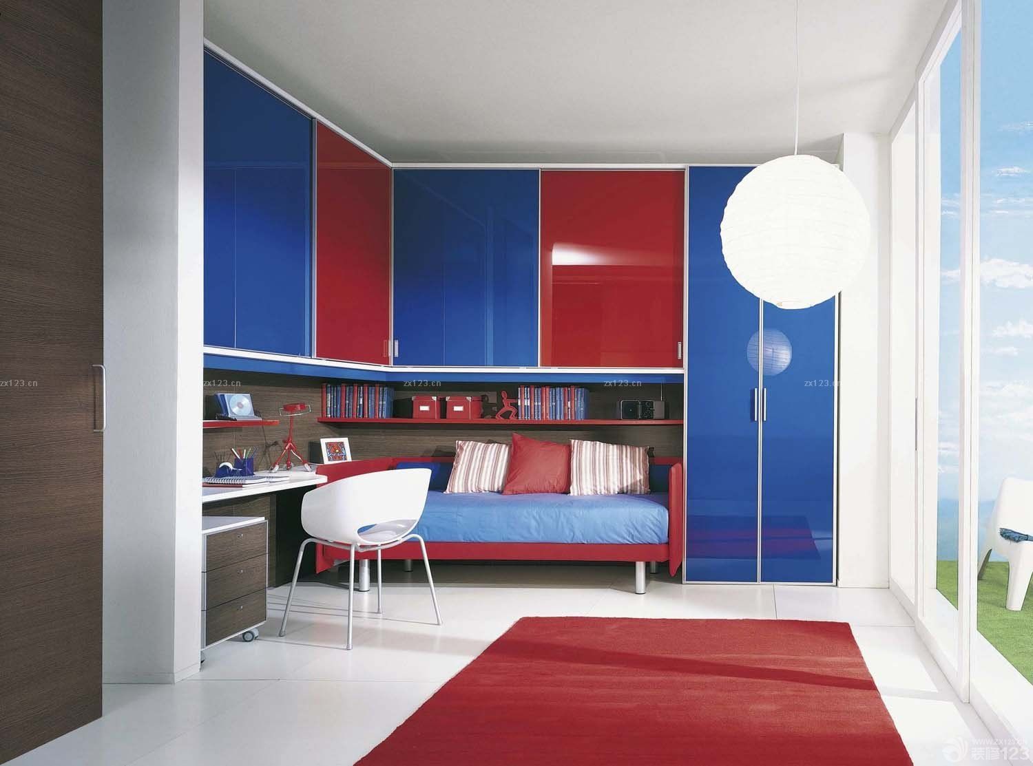 90平两室两厅现代简约卧室设计图