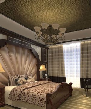 房子卧室床头背景墙装饰装修设计图片大全140平
