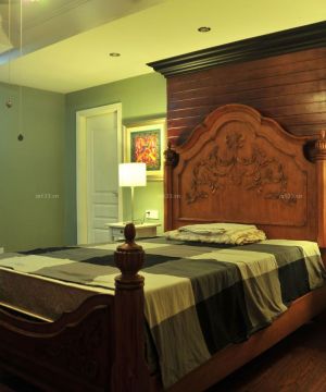 房子卧室床头背景墙装修效果图片120平