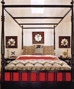 混搭房子双人床装修设计效果图片大全120平方