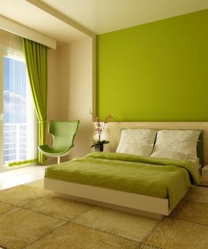 80平米两室两厅绿色窗帘装修图