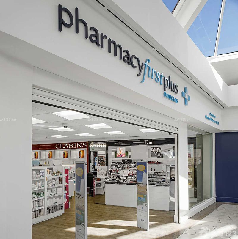 精致医药超市门头装修效果图
