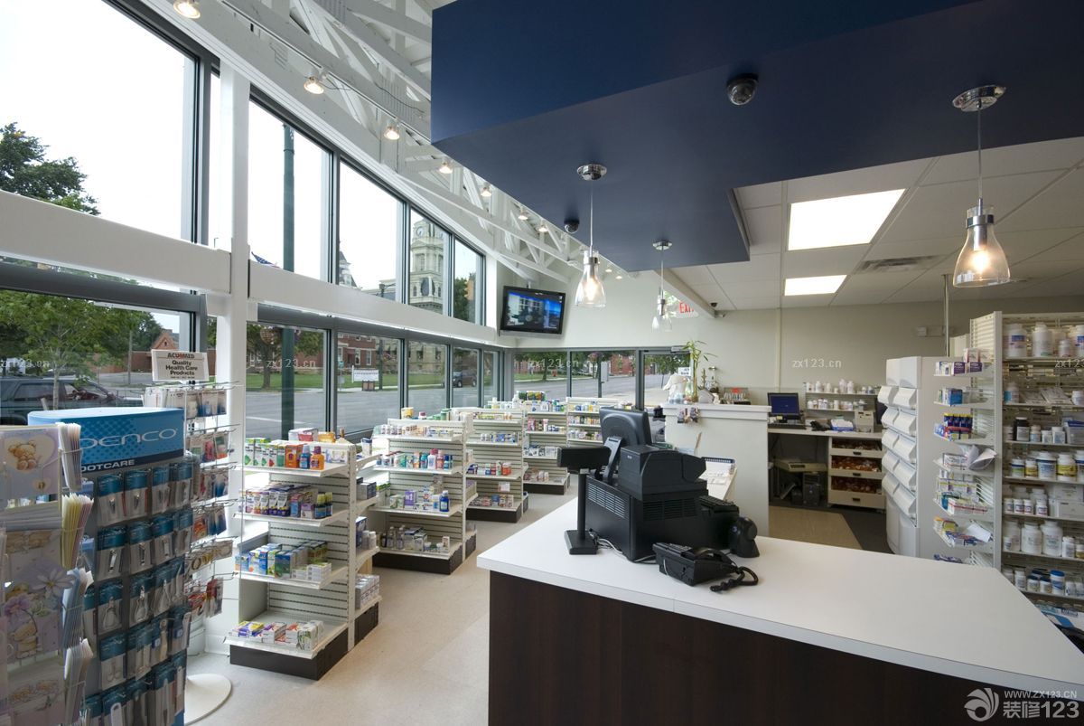 医药超市收银台装修效果图片