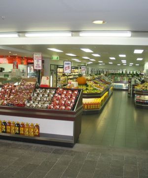 现代蔬菜超市门头摆设装修效果图片