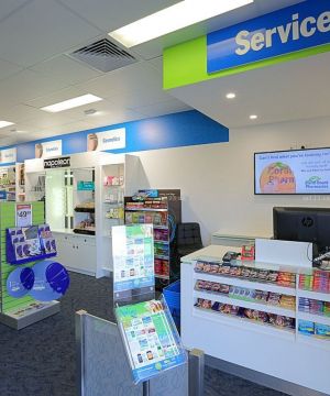 简约医药超市收银台装修效果图片