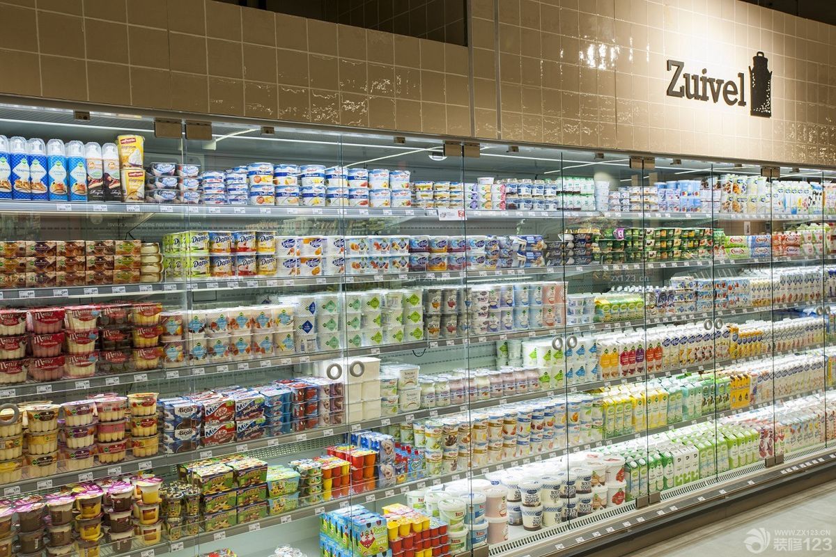 超市的储物柜玻璃门装修效果图片