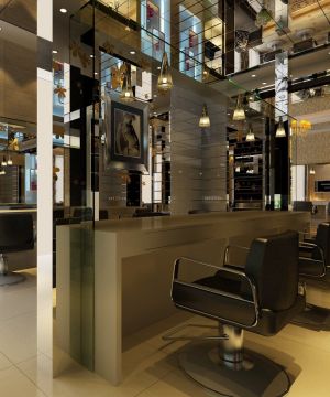 美发店最新室内装修设计效果图图片欣赏