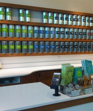 茶叶超市柜台装修效果图欣赏