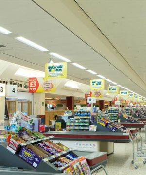 现代风格超市装修吊顶效果图