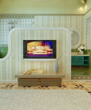 时尚130平米房子电视背景墙设计装修效果图