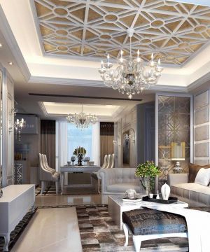 房子客厅吊顶装修设计图片大全110平