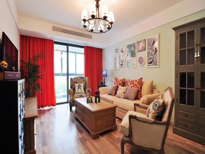 盛唐叠彩山79二居现代美式风格