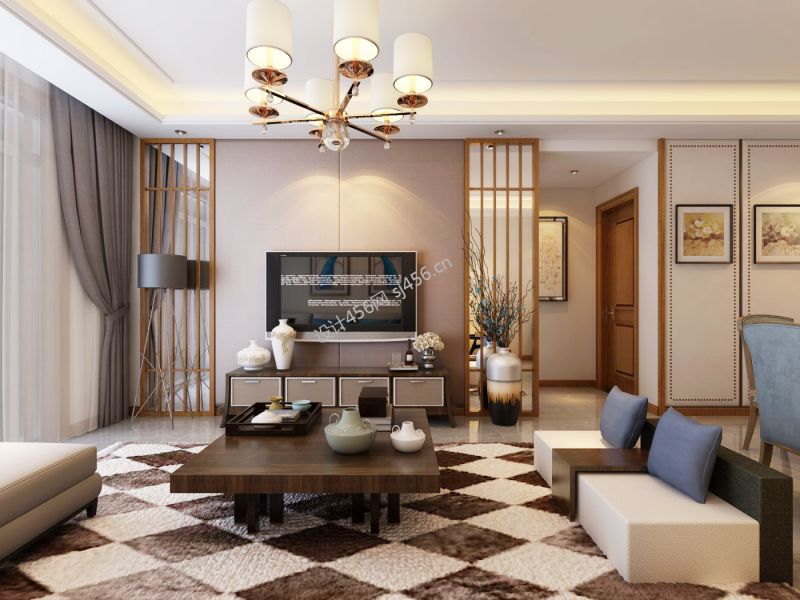 现代客厅电视墙设计装修效果图