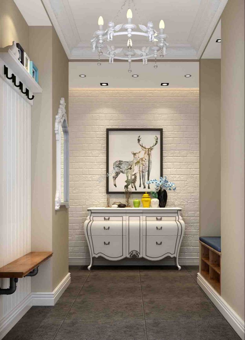 2020简约北欧风格装修图片 2020鞋柜挂衣墙装修效果图