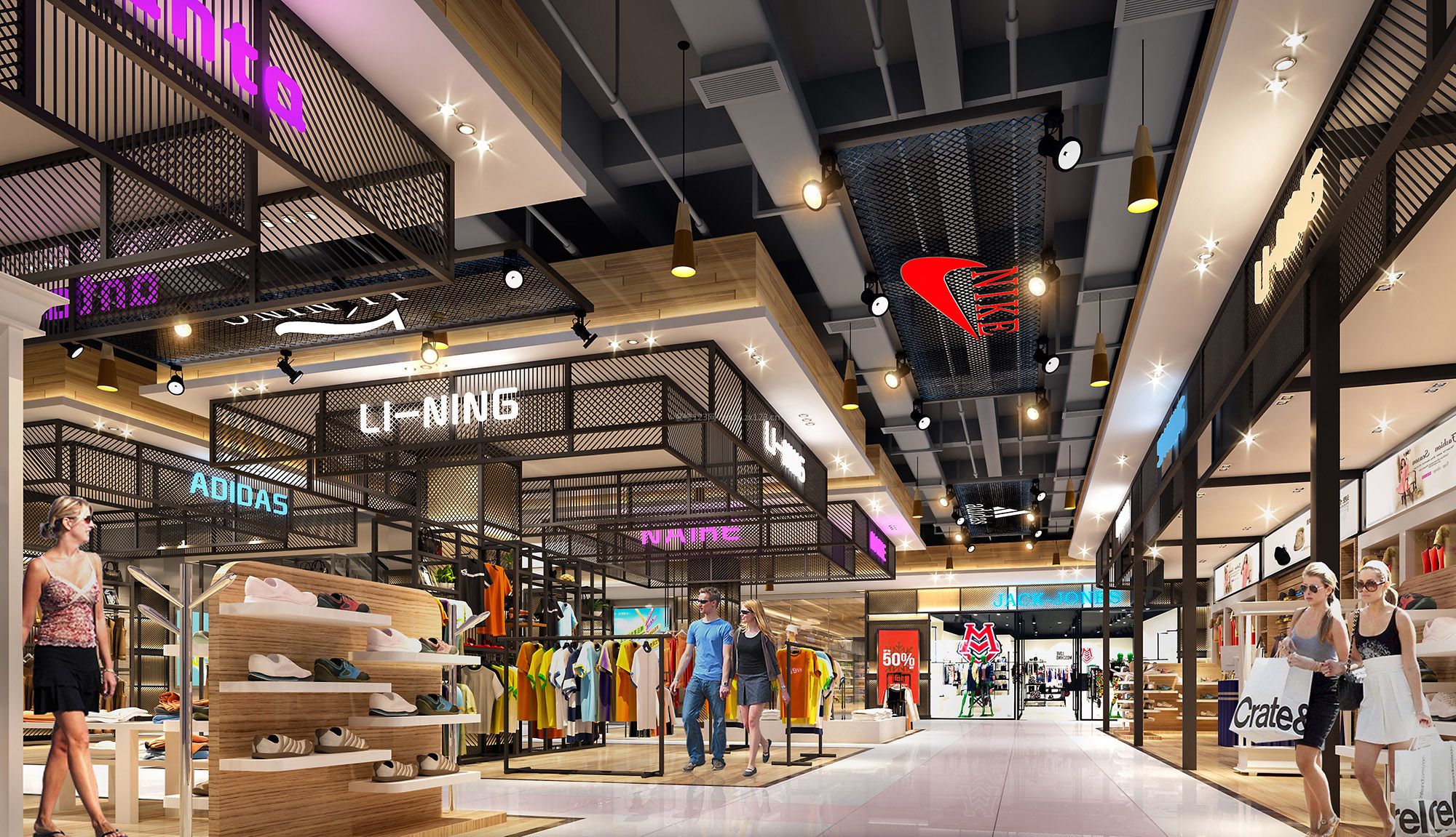 百货商场时尚女装店面装修效果图片