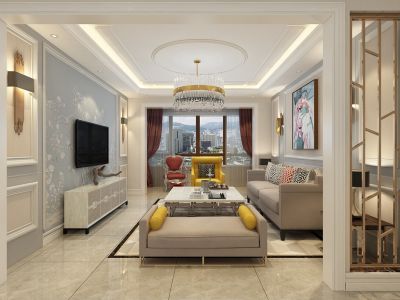 【九维鸣雀】哈尔滨玉龙湾三室两厅后现代风格装修设计