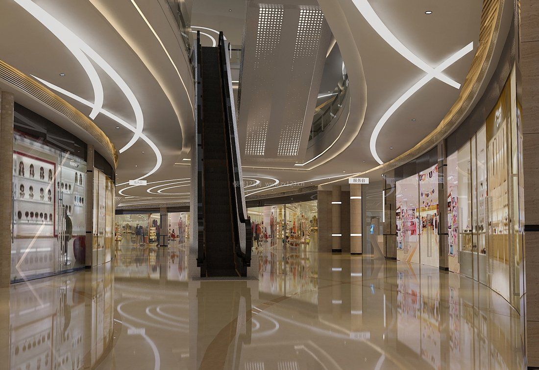 大型时尚商场吊顶装修效果图
