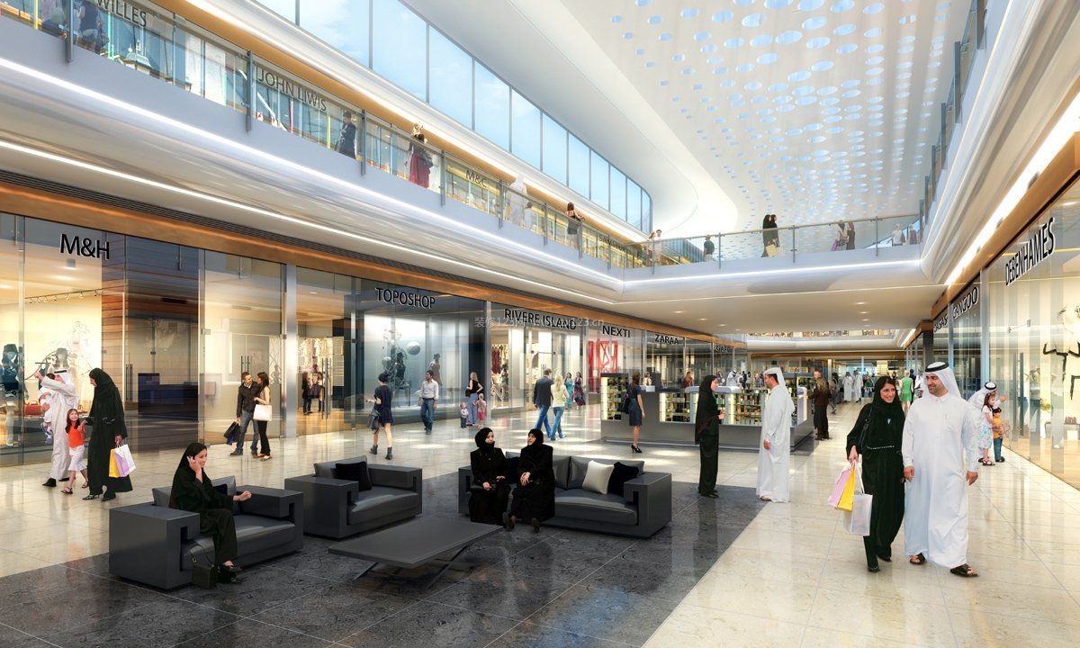 商场内部中庭设计效果图