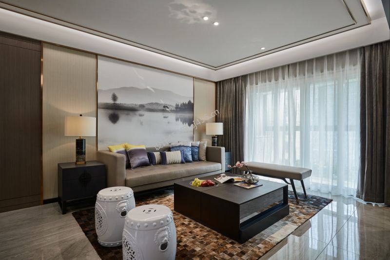 2020新中式客厅装饰图片 2020客厅地毯设计效果图