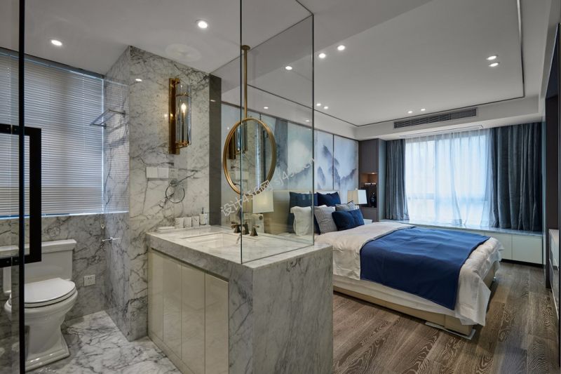 2020新中式卧室装修图片欣赏 卧室带卫生间装修效果图