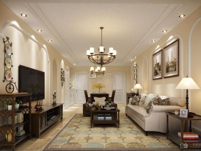 弘阳上院91平米三房二厅一卫装修案例