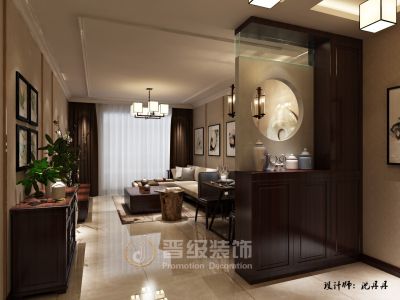 尚景新世界110平米中式风格装修案例