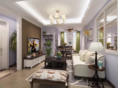 西城区远洋风景60平米二居混搭风格