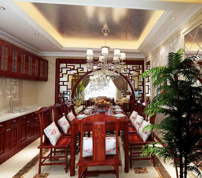 2020现代风格餐厅装修图 2020餐厅红木餐桌图片