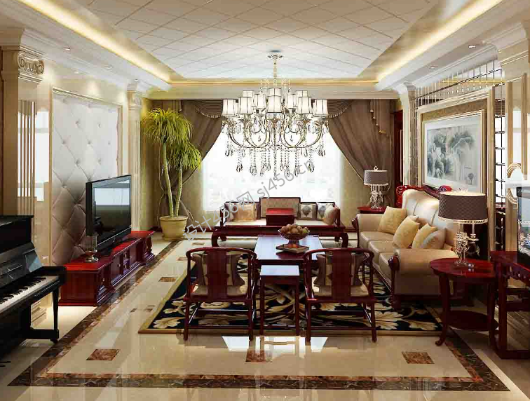 2020现代家装客厅设计 2020客厅水晶吊灯图片