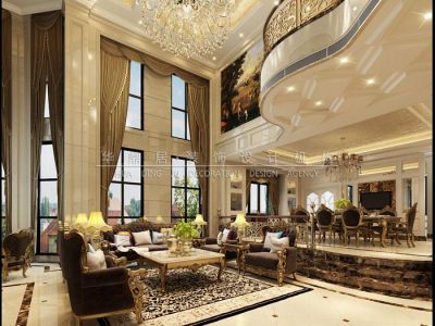 星海湾别墅560平欧式装修案例