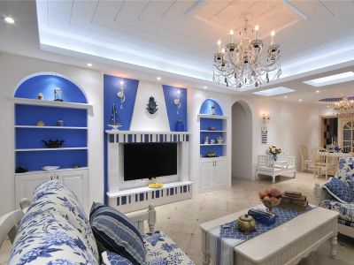 曲江公园里160平米地中海风格装修案例