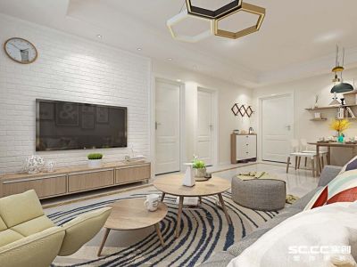 绿城郁金香岸95平米现代简约风格装修案例