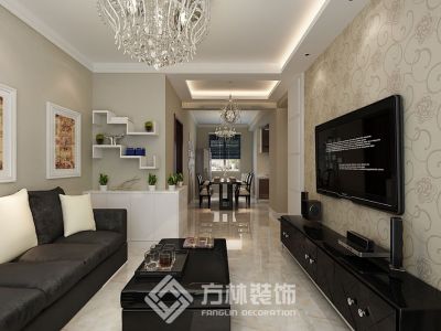 绿地中央广场104平现代风格装修