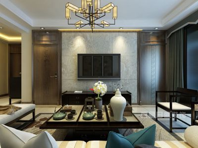 万达华府120平新中式风格案例