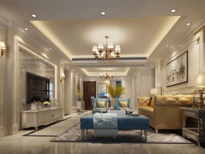碧桂园134平美式风格装修效果图