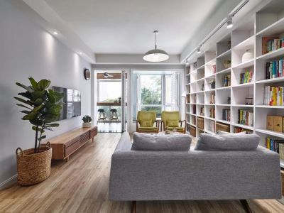 100㎡不到的小户型居然藏着一个专属图书馆