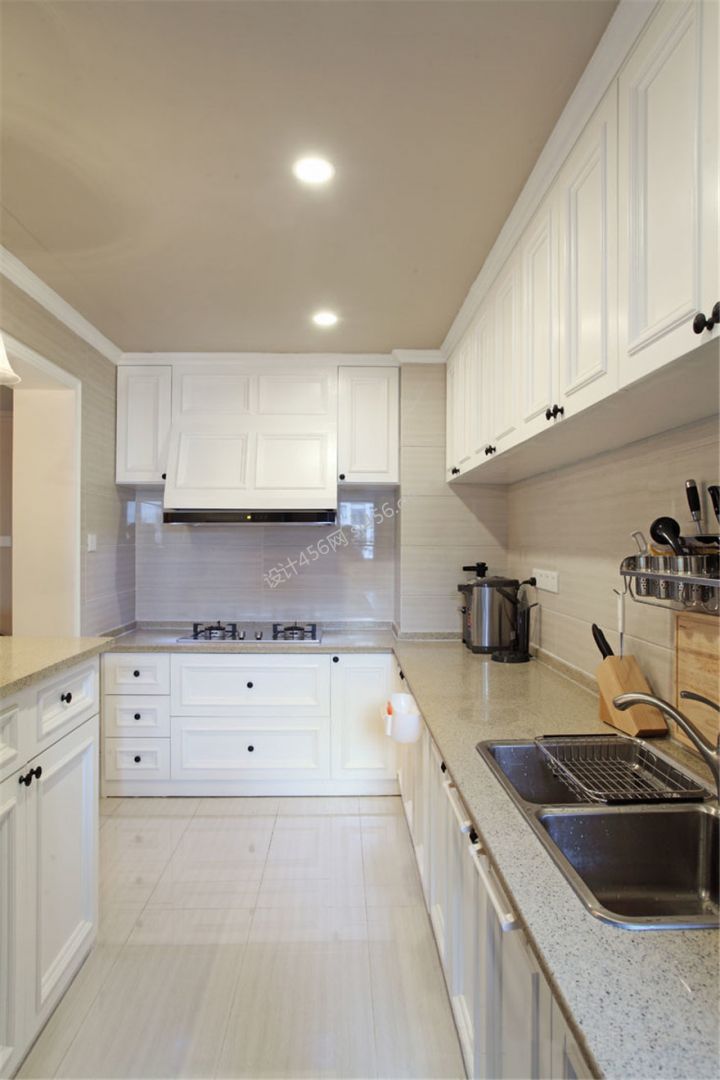 美式简约厨房效果图 2020厨房洗菜台装修设计